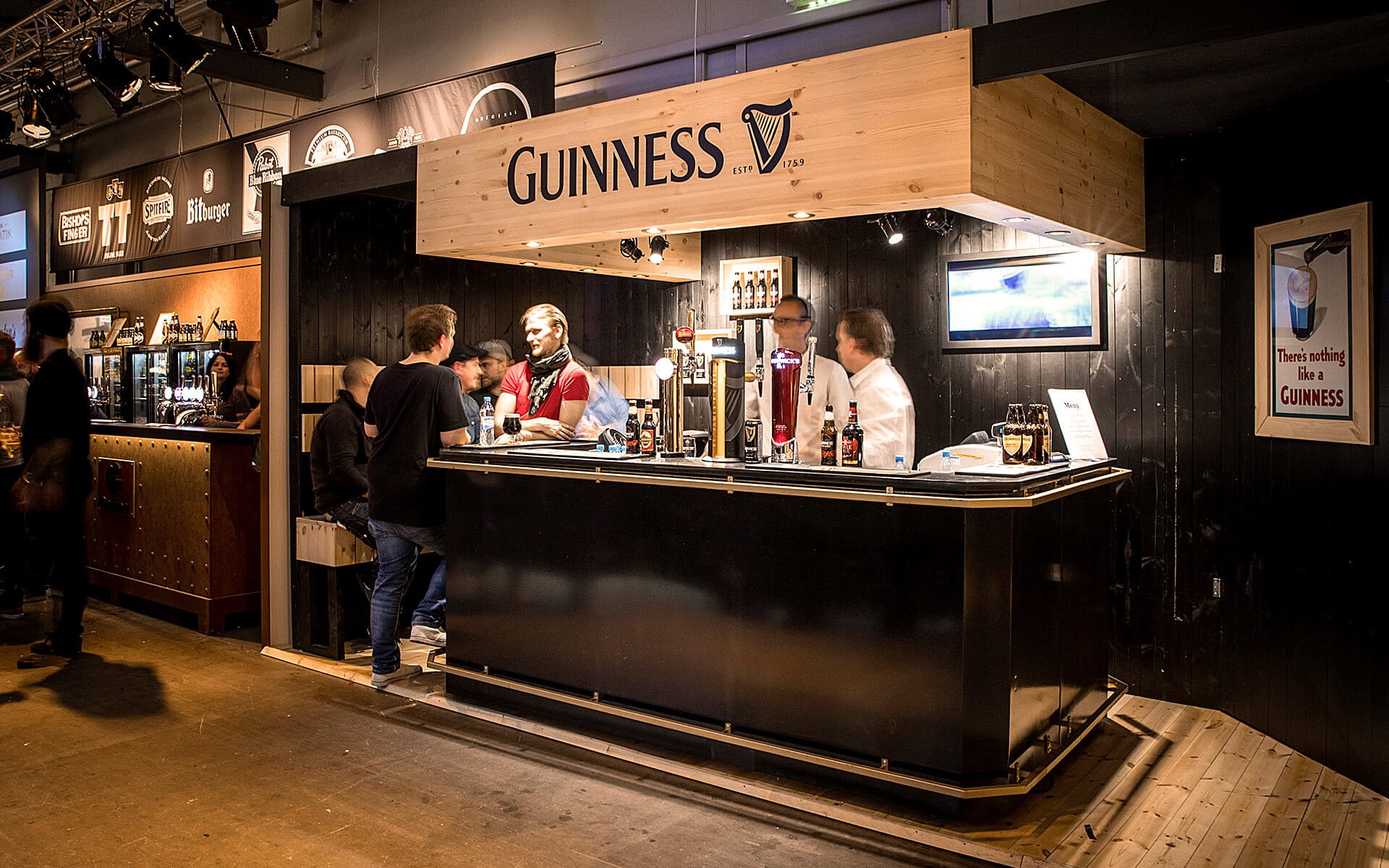 Mässmonter för Guiness på Stockholm beer and whisky festival 