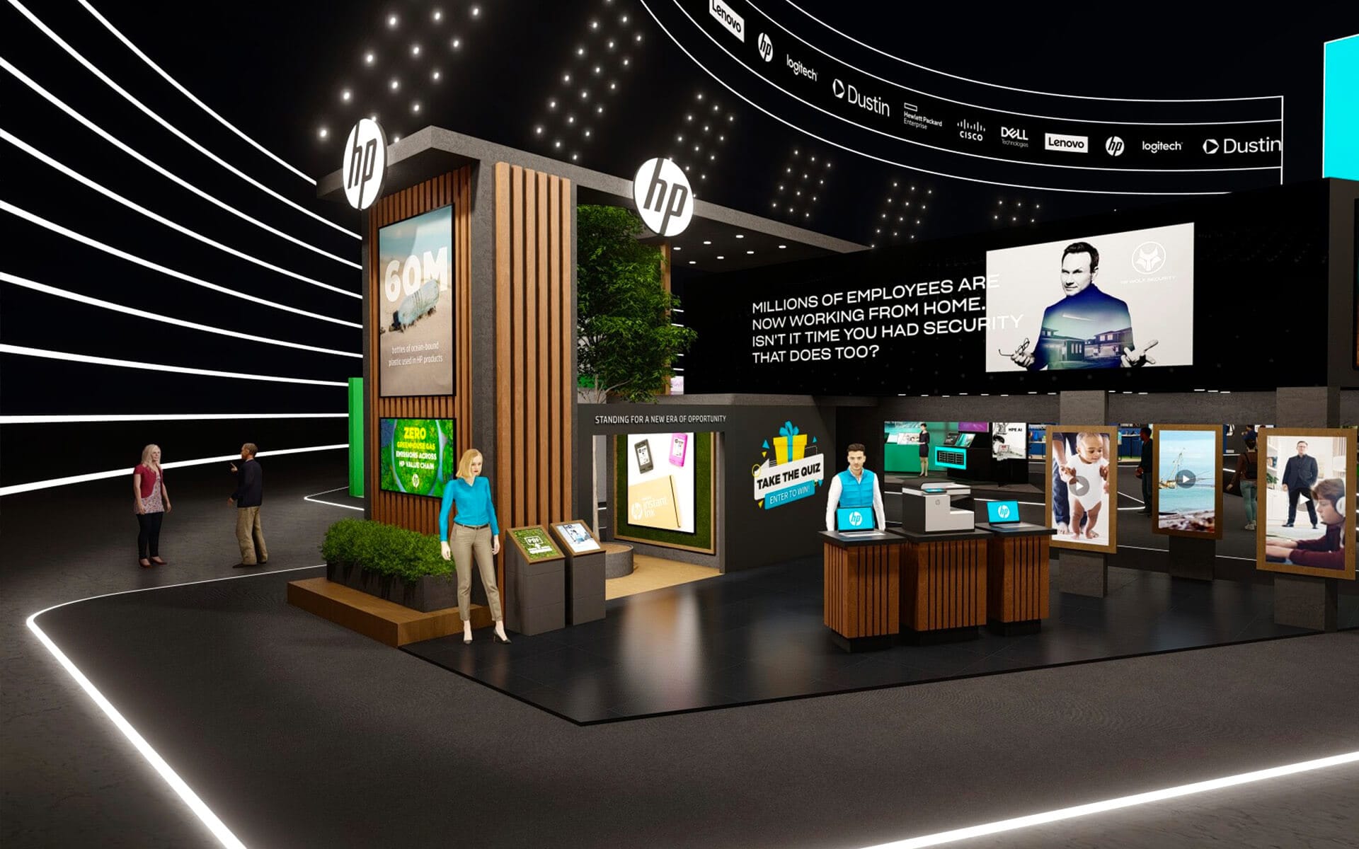 Virtuellt mässmonter för HP på det digitala eventet Dustin Expo Connected 2021