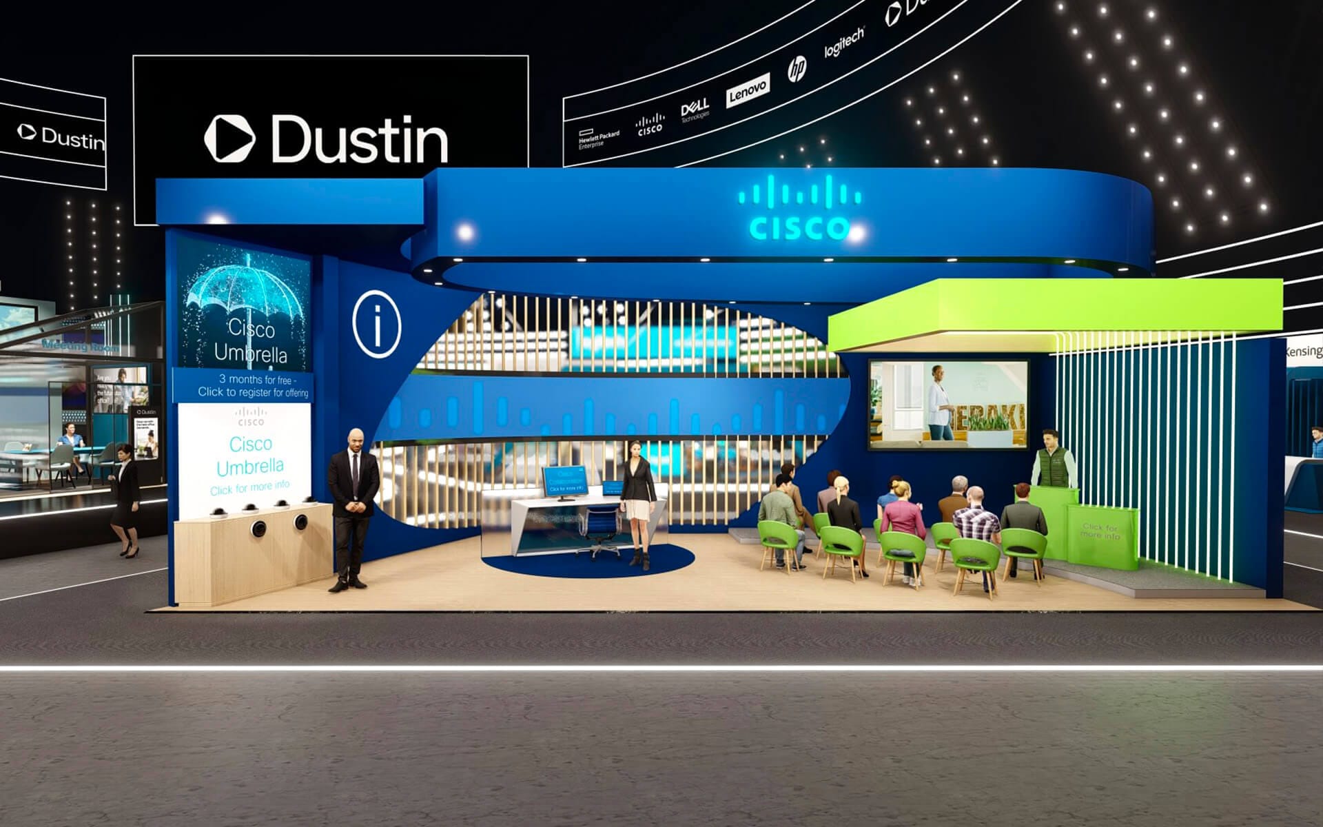 Virtuellt mässmonter för Cisco på det digitala eventet Dustin Expo Connected 2021