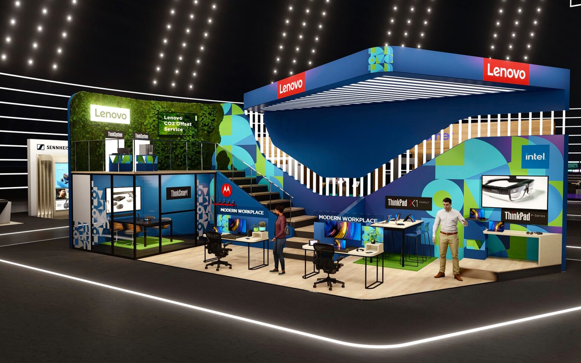 Virtuellt mässmonter för Lenovo på det digitala eventet Dustin Expo Connected 2021