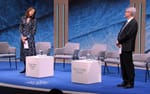 Laura Sprechimann och Carl-Henrik Heldin på Nobel Week Dialogue 2022 på Stockholm Waterfront