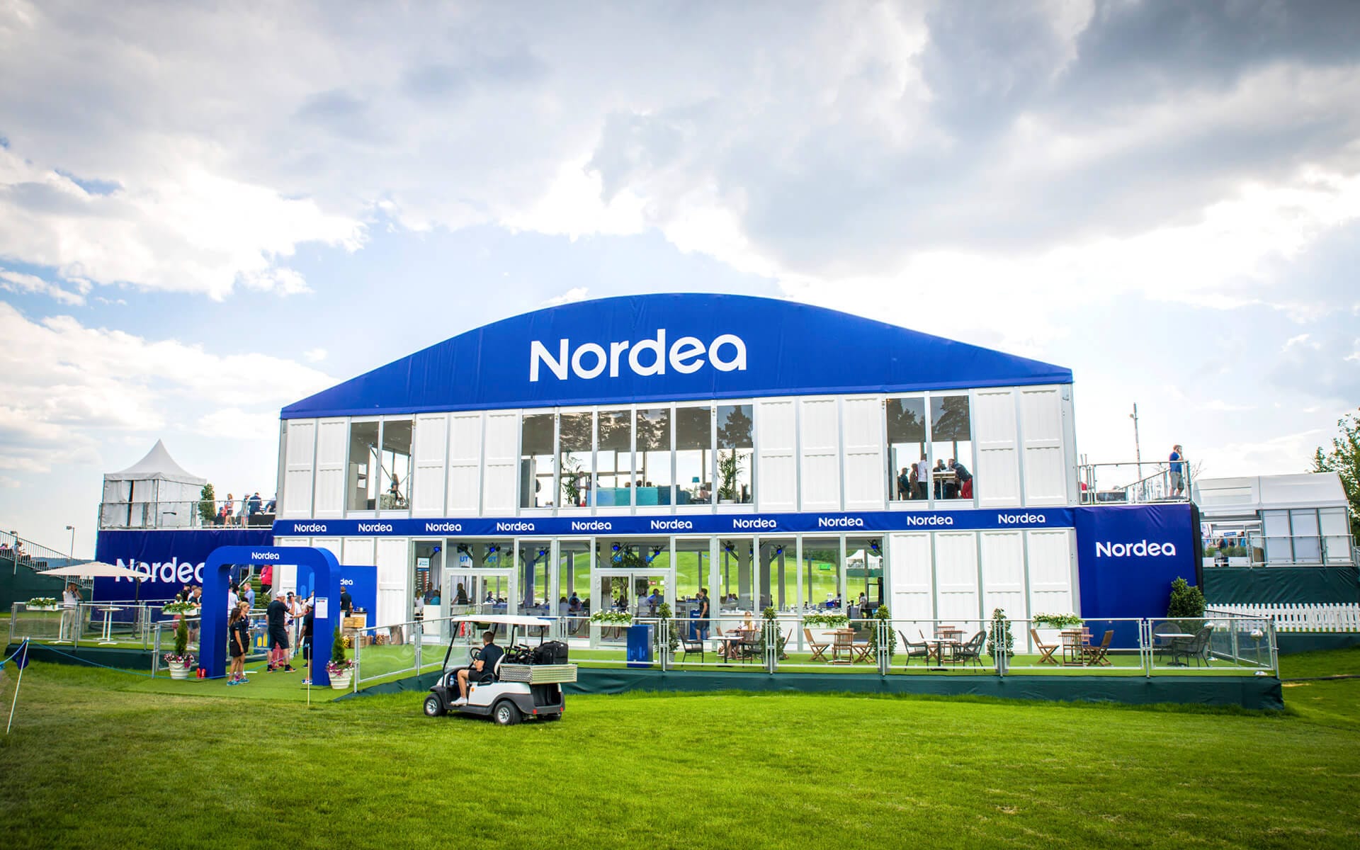 Branding av VIP-tält till Nordea Masters på Bro Hof golf klubb