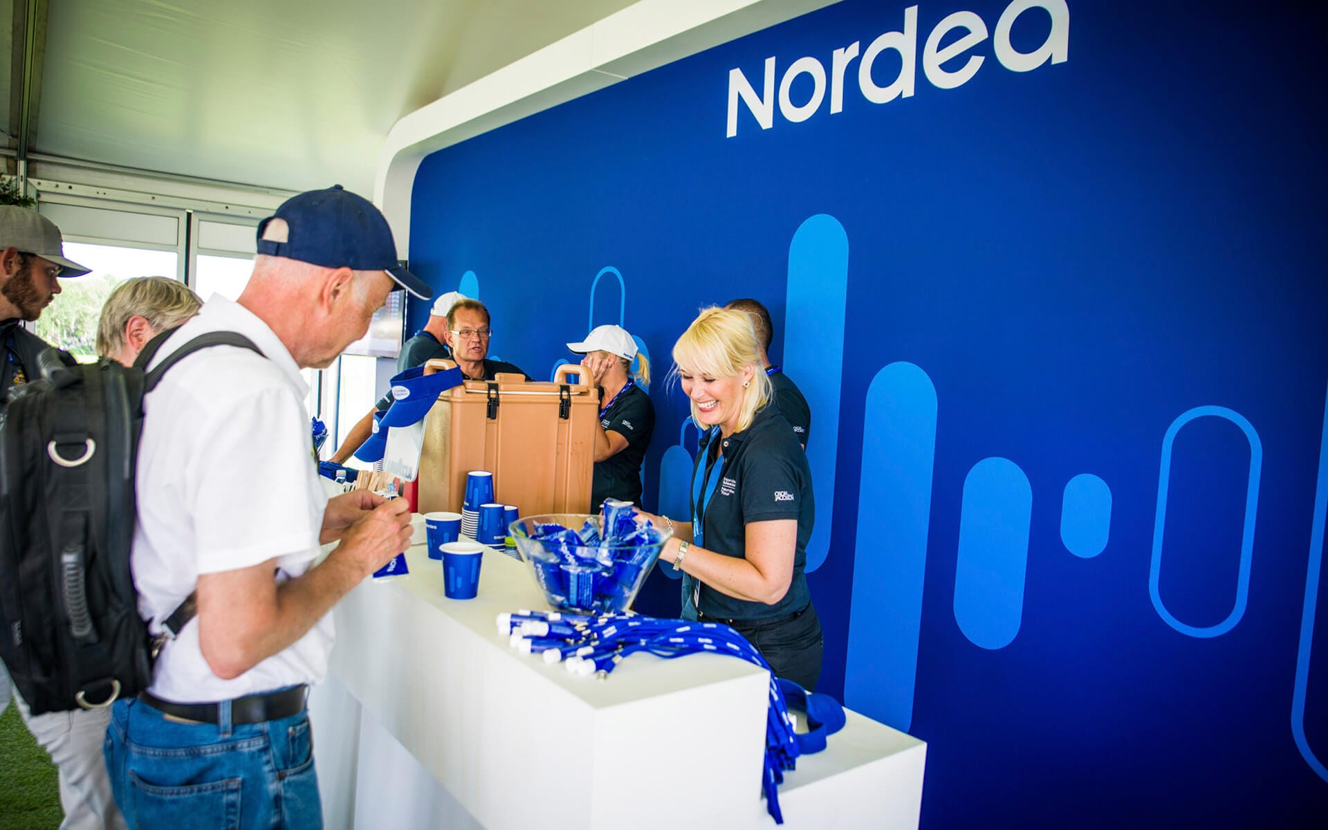 Ramspänd vepa som dekor till event i tält på Nordea Masters på Bro Hof golf klubb